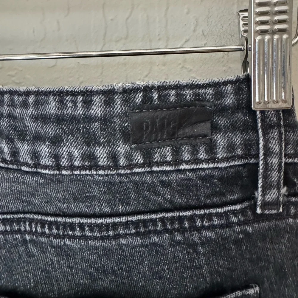 PAIGE Brigitte Fringe Trimmed Mid-Rise Slim Jeans Black Size 27 - Picture 11 of 16